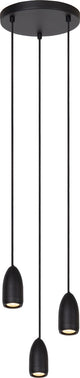 Lucide evora - lampada a sospensione - ø 25 cm - 3xgu10 - nero