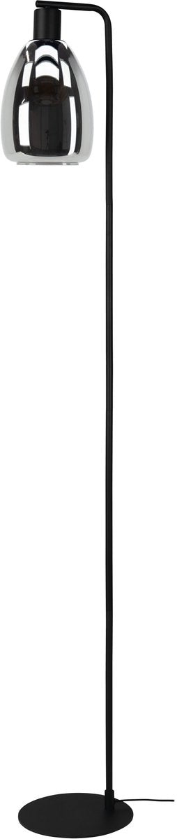 Eglo chelvey vloerlamp - staande lamp - e27(excl.) - 150,5 cm - smoke glas - zwart