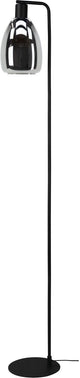Eglo chelvey vloerlamp - staande lamp - e27(excl.) - 150,5 cm - smoke glas - zwart