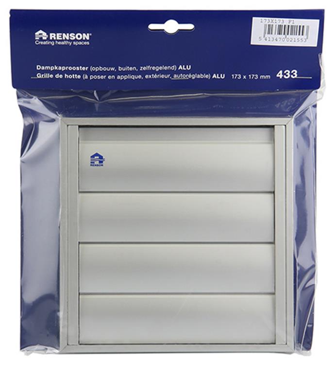 Renson 1006250 - Rejilla campana extractora de superficie 433 aluminio f1 173x173mm | 2 piezas