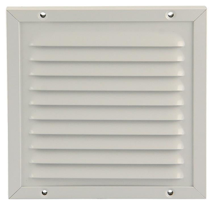 Renson 1006342 - Rejilla de lamas + marco + mosquitera. construcción 437 ral9010 150x150mm | 2 piezas