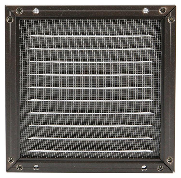 Renson 1006343 - Rejilla de lamas + marco + mosquitera. construcción 437 ral8019 150x150mm | 2 piezas