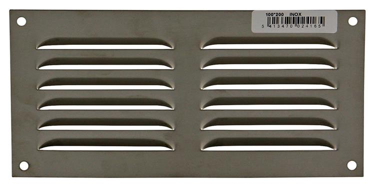 Renson 1006358 - Rejilla de láminas planas de acero inoxidable 438 200x100mm | 5 piezas