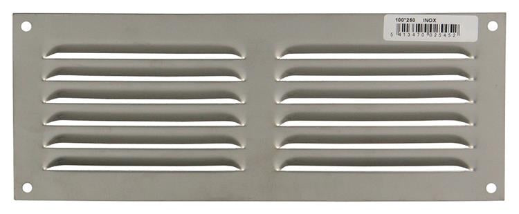Renson 1006361 - Rejilla de lamas plana 438 acero inoxidable 250x100mm | 5 piezas