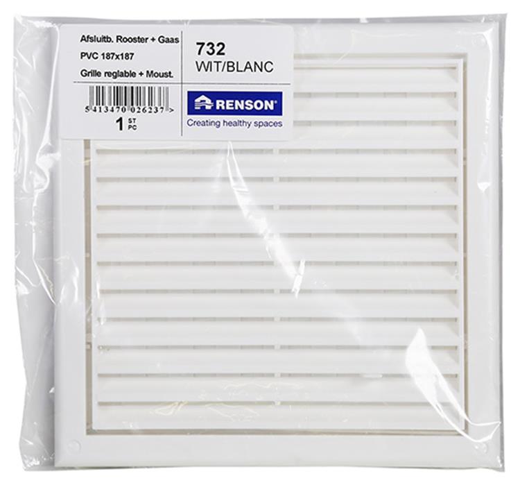 Renson 1006741 - rejilla PVC 732 blanco 187x187mm | 1 pieza