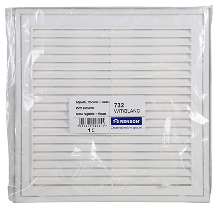 Renson 1006742 - Rejilla PVC 732 blanca 250x250mm | 1 pieza