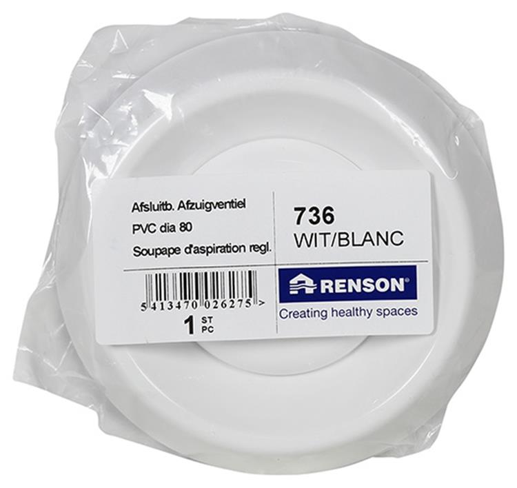 Renson 1006744 - válvula separada PVC736 blanca ø 80 | 1 pieza