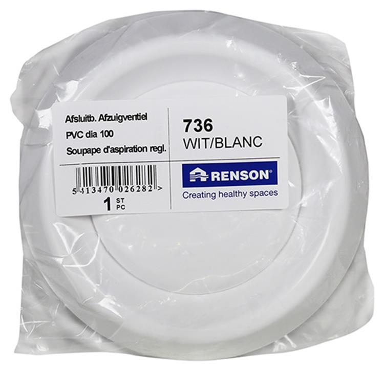 Renson 1006745 - válvula separada PVC736 blanca ø100 | 1 pieza