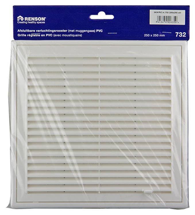 Renson 1006370 - superficie de rejilla ajustable. 732 pvcral 9010 250x250mm | 2 piezas