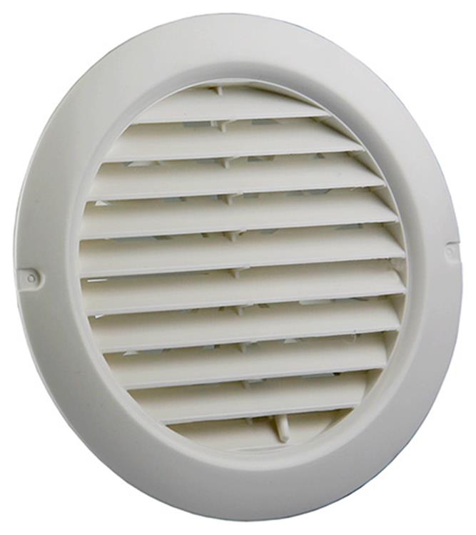 Renson 1006376 - rejilla redonda regulable empotrada. 735 PVC RAL 9010 ø 100-150 | 2 piezas