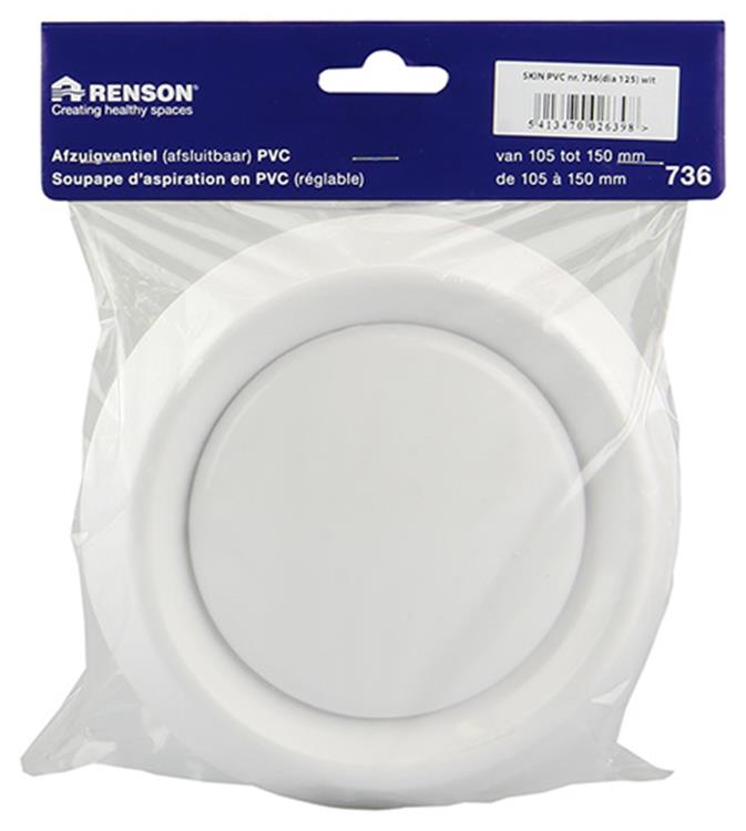 Renson 1006380 - válvula de extracción incorporada 736 dia PVC ø125 | 2 piezas