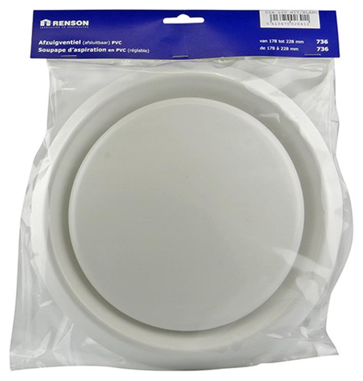 Renson 1006382 - válvula de extracción incorporada 736 dia PVC ø200 | 2 piezas