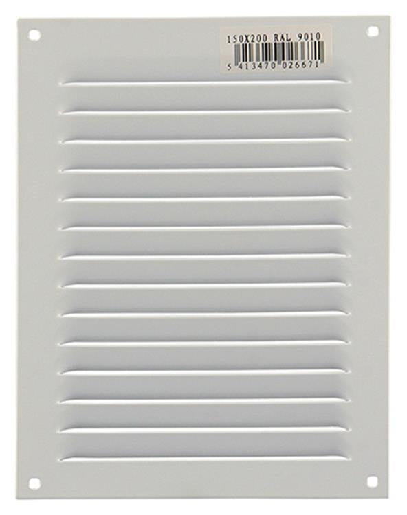 Renson 1006303 - Rejilla de lamas plana aluminio ral 9010 150x200mm | 10 piezas