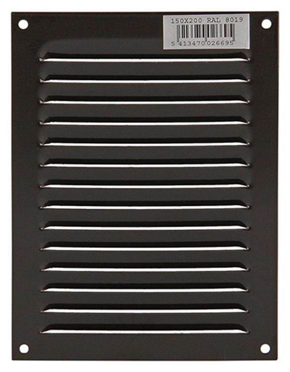 Renson 1006304 - Rejilla de lamas plana aluminio ral 8019 150x200mm | 10 piezas