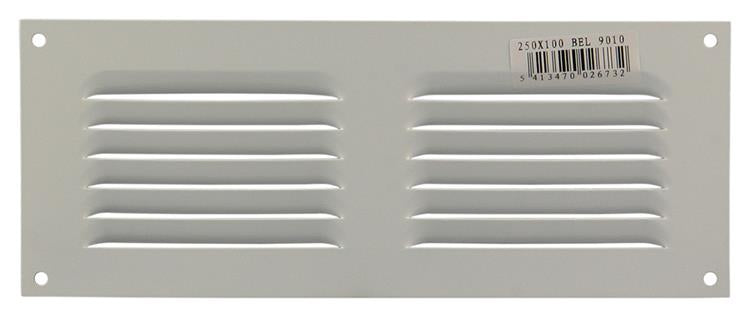 Renson 1006306 - Rejilla de lamas plana aluminio ral 9010 250x100mm | 10 piezas