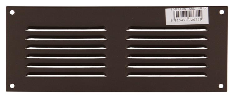 Renson 1006307 - Rejilla de lamas plana aluminio ral 8019 250x100mm | 10 piezas