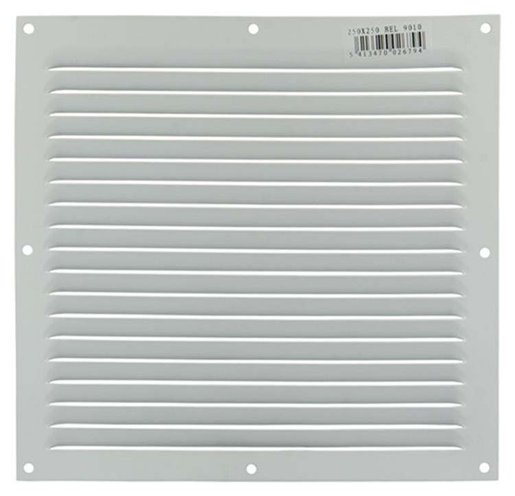 Renson 1006309 - Rejilla de lamas plana aluminio ral 9010 250x250mm | 10 piezas