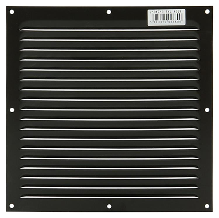 Renson 1006310 - Rejilla de lamas plana aluminio ral 8019 250x250mm | 10 piezas