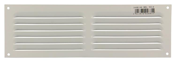 Renson 1006312 - Rejilla de lamas plana aluminio ral 9010 300x100mm | 10 piezas