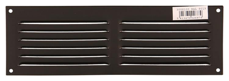 Renson 1006313 - Rejilla de lamas plana aluminio ral 8019 300x100mm | 10 piezas