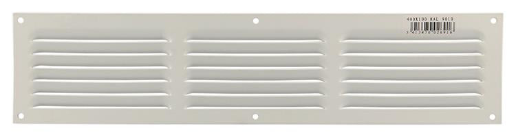 Renson 1006316 - Rejilla de lamas plana aluminio ral 9010 400x100mm | 10 piezas