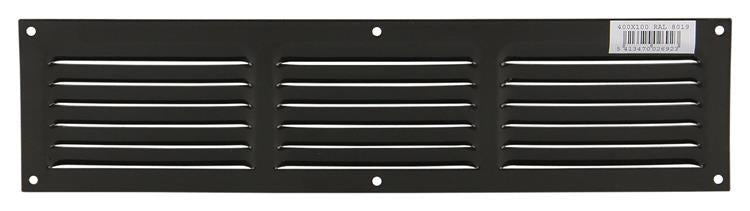 Renson 1006317 - Rejilla de lamas plana aluminio ral 8019 400x100mm | 10 piezas