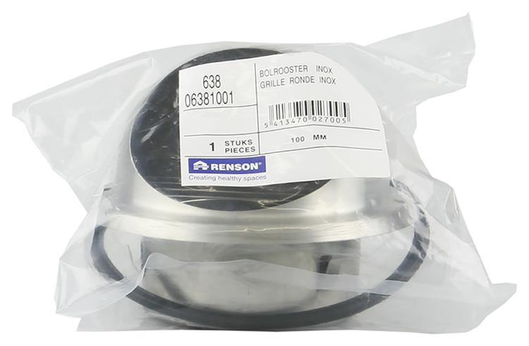 Renson 1006275 - rejilla esférica empotrada acero inoxidable 638 ø100 | 2 piezas