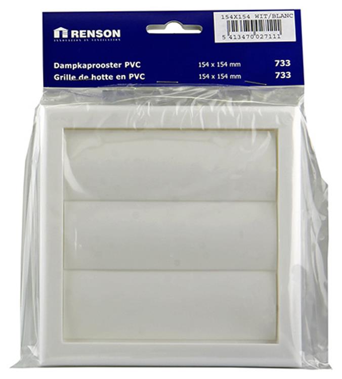 Renson 1006372 - Rejilla campana extractora de superficie 733 PVC RAL 9010 154x154mm | 2 piezas