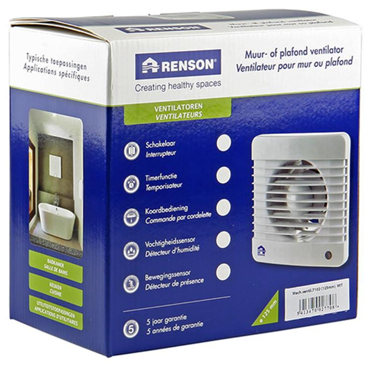 Renson 1006431 - ventilador mecánico estándar 7102 blanco ø 125 | 2 piezas