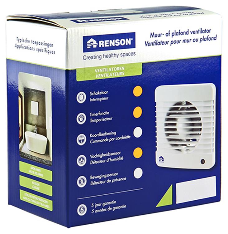 Renson 1006461 - mec. chico. sensor de humedad 7401h blanco ø 100 | 2 piezas