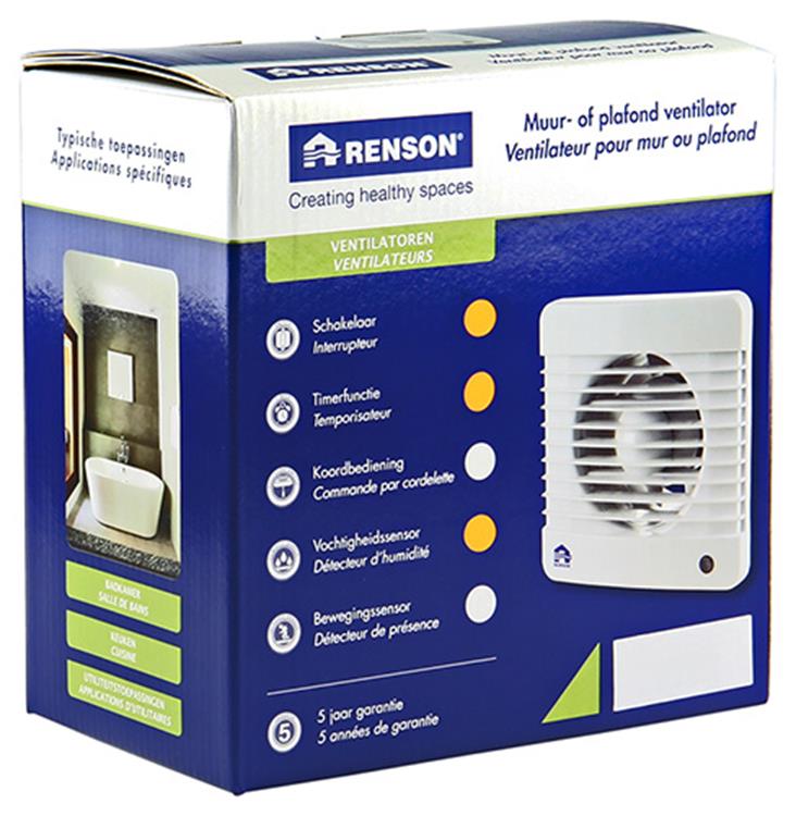 Renson 1006462 - mec. chico. sensor de humedad 7402h blanco ø 125 | 2 piezas