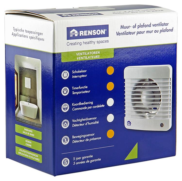 Renson 1006468 - mec. chico. sensor de movimiento 7502m blanco ø 125 | 2 piezas