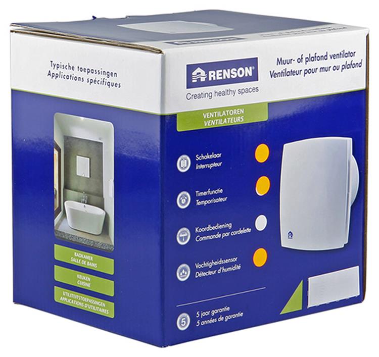 Renson 1006464 - mec. chico. sensor de humedad 7411h gris ø 100 | 1 pieza