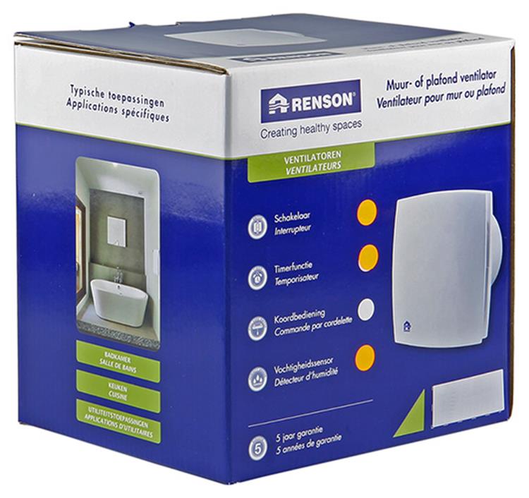 Renson 1006465 - mec. chico. sensor de humedad 7412h gris ø 125 | 1 pieza