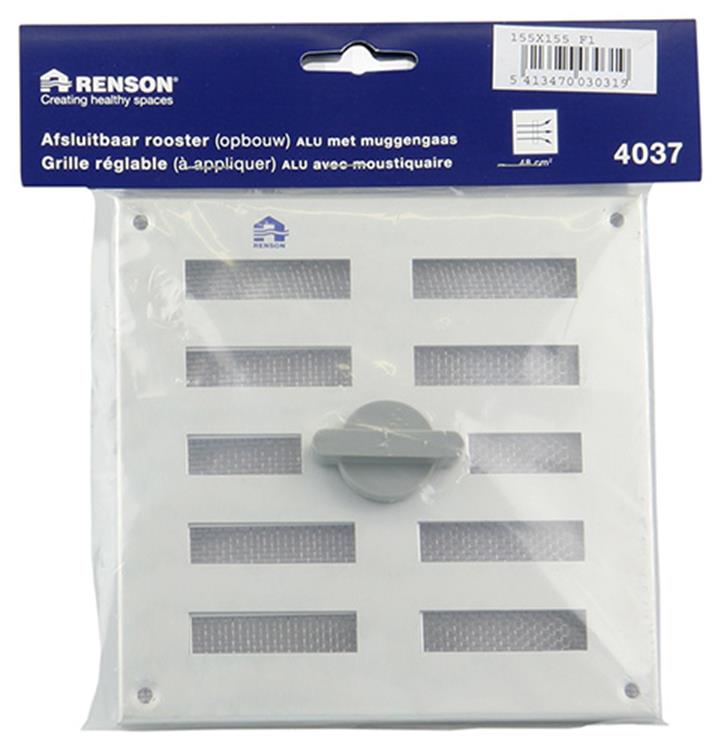 Renson 1006324 - superficie de rejilla ajustable. 4037 aluminio f1 155x155mm | 2 piezas