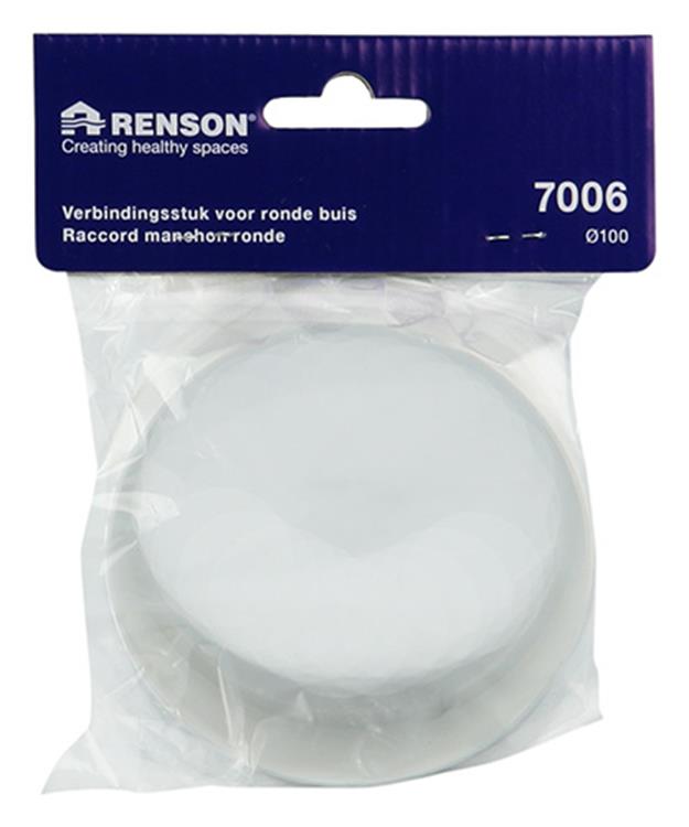 Renson 1006395 - Pieza de conexión de PVC 7006 blanco ø 100 | 4 piezas