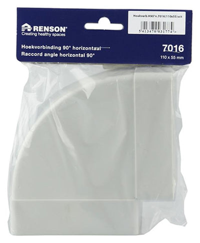 Renson 1006405 - Giunto angolare in PVC or.90° 7016 bianco 110x55mm | 3 pezzi