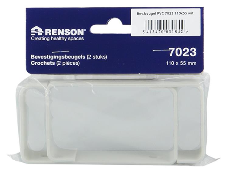 Renson 1006412 - juego de 2 soportes de montaje de pvc 7023 blanco 110x55mm | 5 piezas