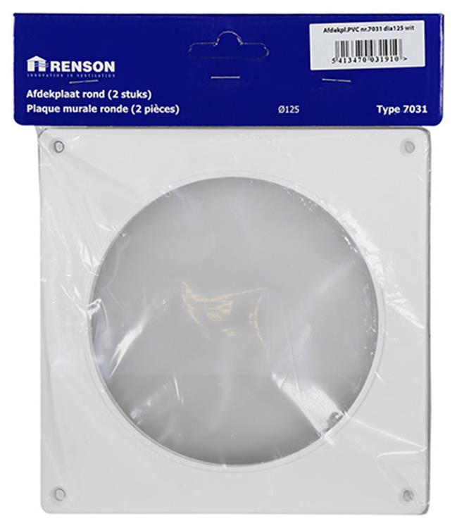 Renson 1006427 - juego de 2 placas de PVC 7031 blanco ø 125 | 5 piezas