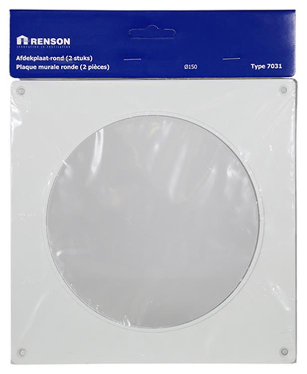 Renson 1006428 - juego de 2 placas de PVC 7031 blanco ø 150 | 5 piezas