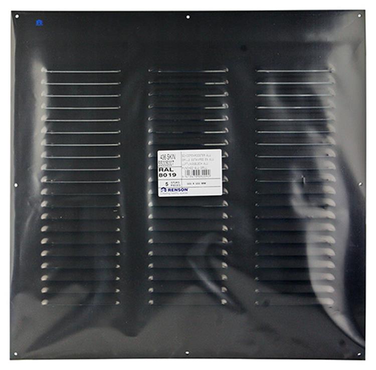Renson 1006323 - Rejilla de lamas plana aluminio ral 8019 500x500mm | 5 piezas