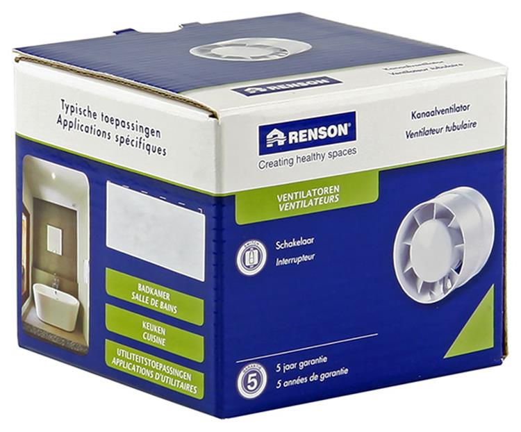 Renson 1006444 - ventilador de conducto estándar 7123 blanco ø 150 | 2 piezas