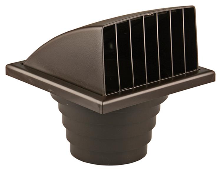 Renson 1006384 - rejilla campana extractora 1 trampilla 741 dia PVC ral 8019 ø100-130 | 2 piezas
