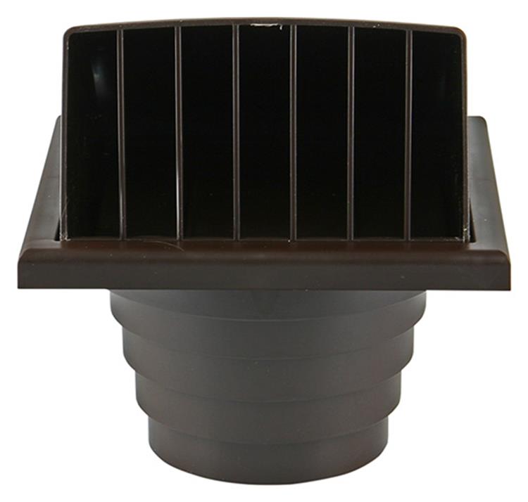 Renson 1006384 - rejilla campana extractora 1 trampilla 741 dia PVC ral 8019 ø100-130 | 2 piezas