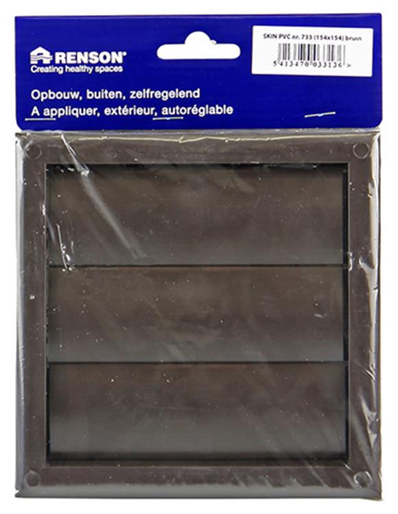 Renson 1006373 - Rejilla campana extractora de superficie 733 PVC RAL 8019 154x154mm | 2 piezas