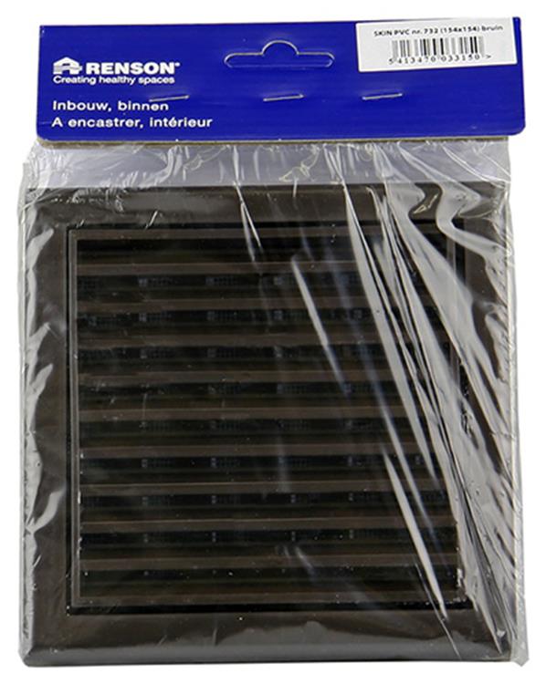 Renson 1006367 - superficie de rejilla ajustable. 732 pvcral 8019 154x154mm | 2 piezas