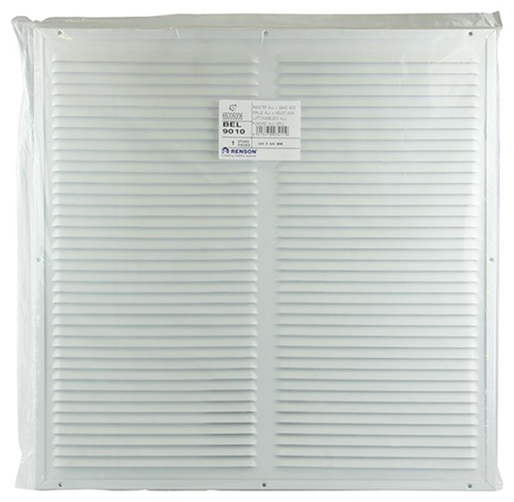 Renson 1006339 - Rejilla de lamas + marco + mosquitera. construcción 437 ral9010 500x500mm | 2 piezas