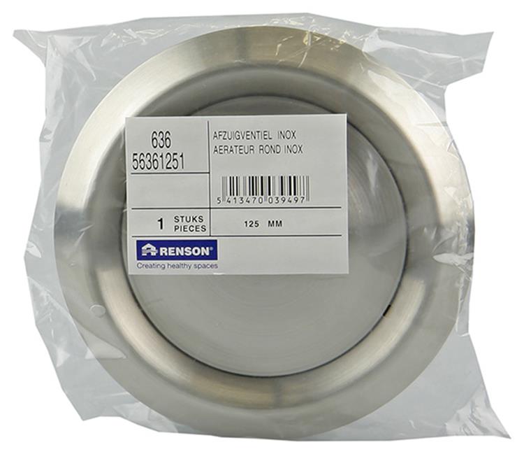 Renson 1006330 - válvula de extracción incorporada acero inoxidable 636 ø 125 | 2 piezas