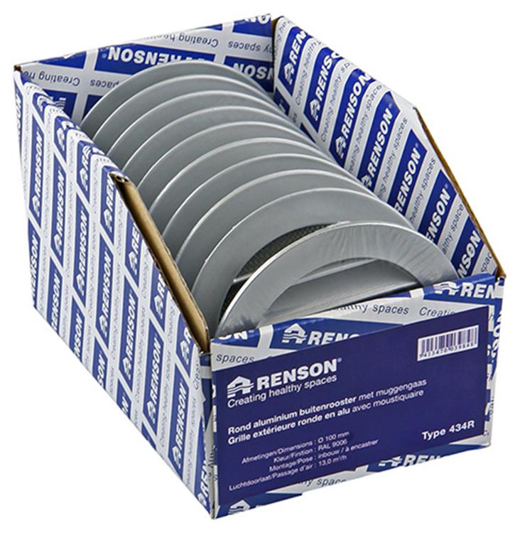Renson 1006258 - rejilla redonda empotrada 434 r alural 9006 ø 100 | 10 piezas
