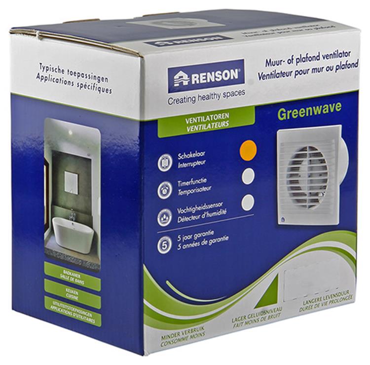 Renson 1006471 - ventilador greenwave estándar9101 blanco ø 100 | 1 pieza